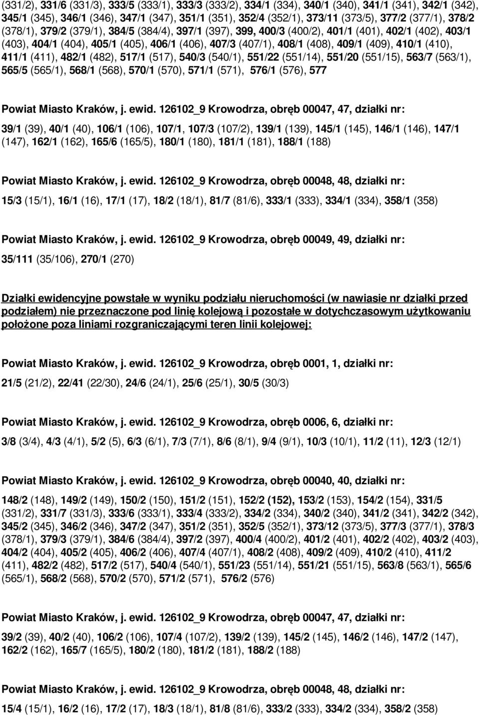 (409), 410/1 (410), 411/1 (411), 482/1 (482), 517/1 (517), 540/3 (540/1), 551/22 (551/14), 551/20 (551/15), 563/7 (563/1), 565/5 (565/1), 568/1 (568), 570/1 (570), 571/1 (571), 576/1 (576), 577