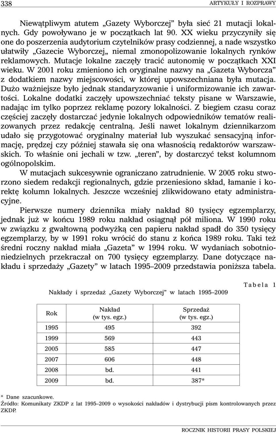 Mutacje lokalne zaczęły tracić autonomię w początkach XXI wieku. W 2001 roku zmieniono ich oryginalne nazwy na Gazeta Wyborcza z dodatkiem nazwy miejscowości, w której upowszechniana była mutacja.