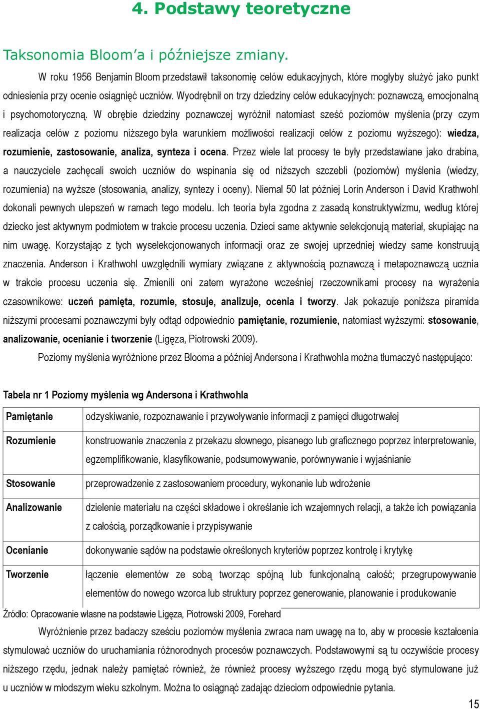 Wyodrębnił on trzy dziedziny celów edukacyjnych: poznawczą, emocjonalną i psychomotoryczną.