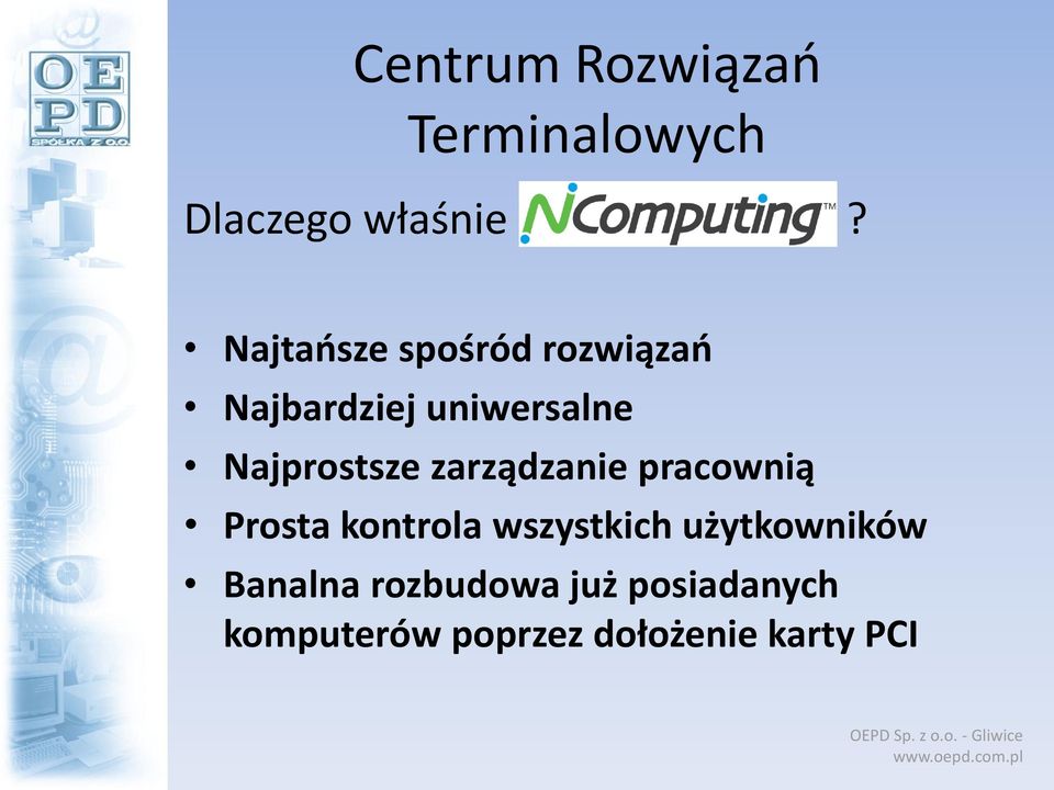 Najprostsze zarządzanie pracownią Prosta kontrola