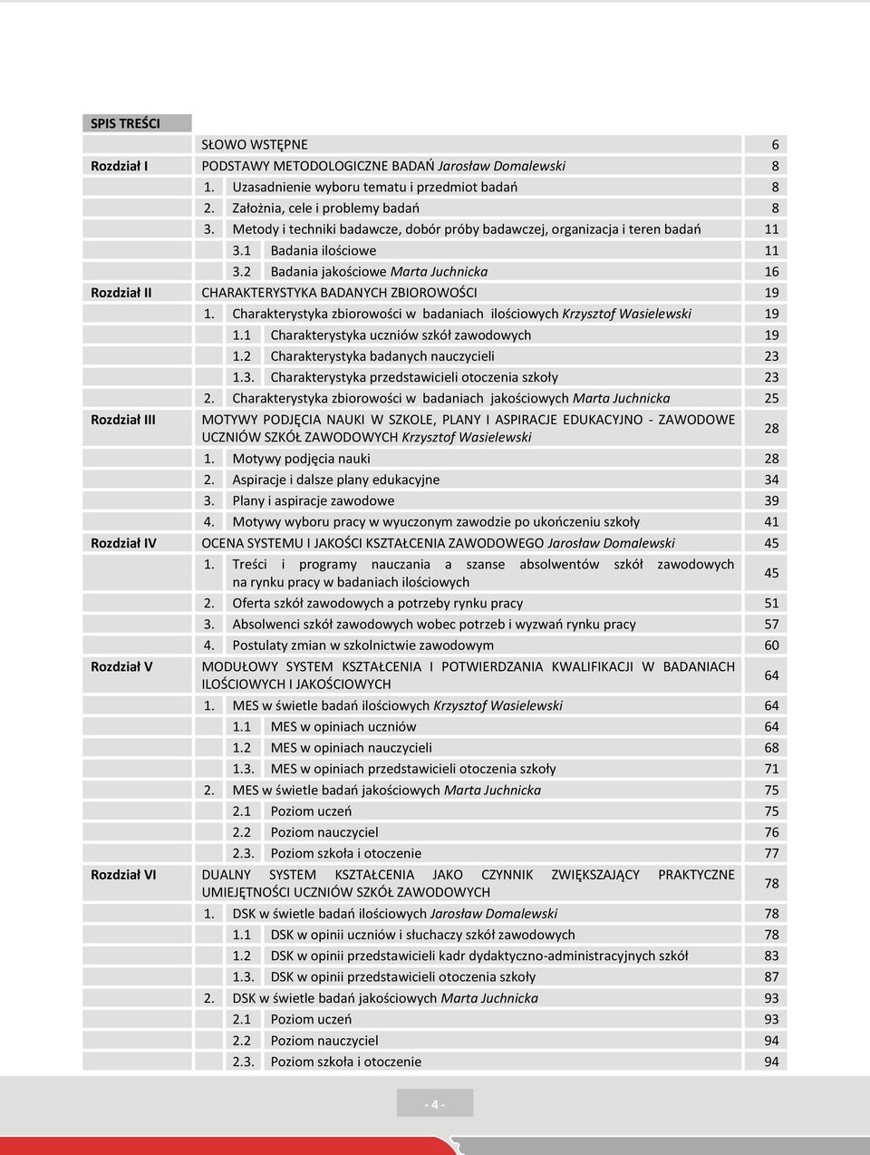 2 Badania jakościowe Marta Juchnicka 16 Rozdział II CHARAKTERYSTYKA BADANYCH ZBIOROWOŚCI 19 1. Charakterystyka zbiorowości w badaniach ilościowych Krzysztof Wasielewski 19 Rozdział III 1.