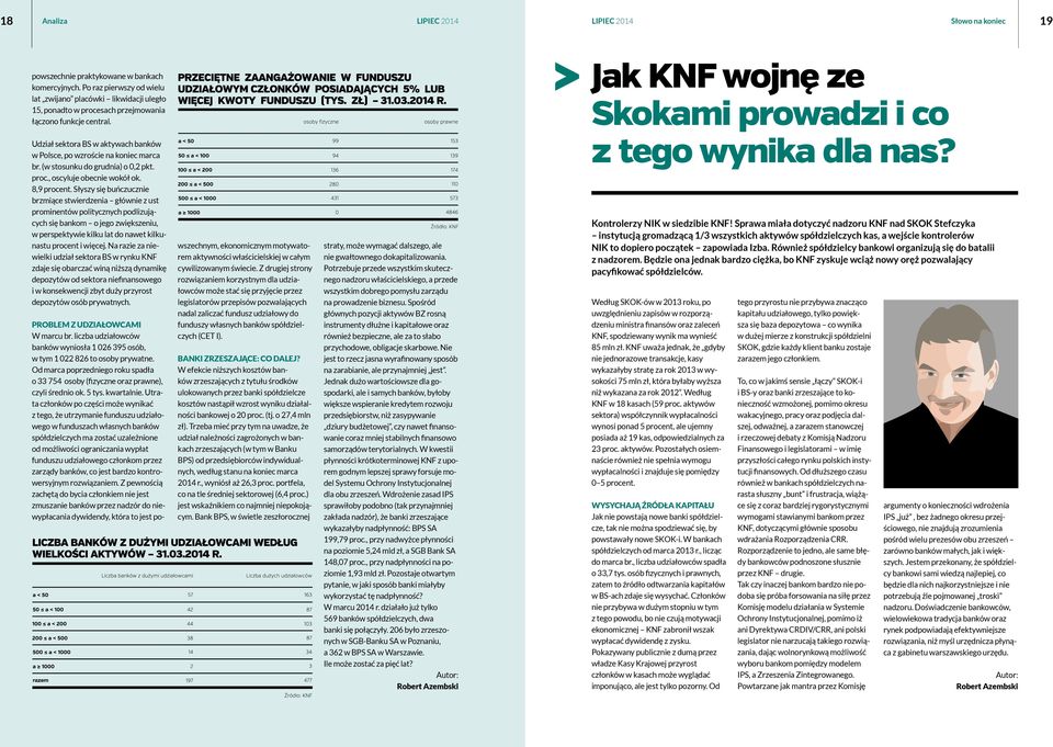 Udział sektora BS w aktywach banków w Polsce, po wzroście na koniec marca br. (w stosunku do grudnia) o 0,2 pkt. proc., oscyluje obecnie wokół ok. 8,9 procent.