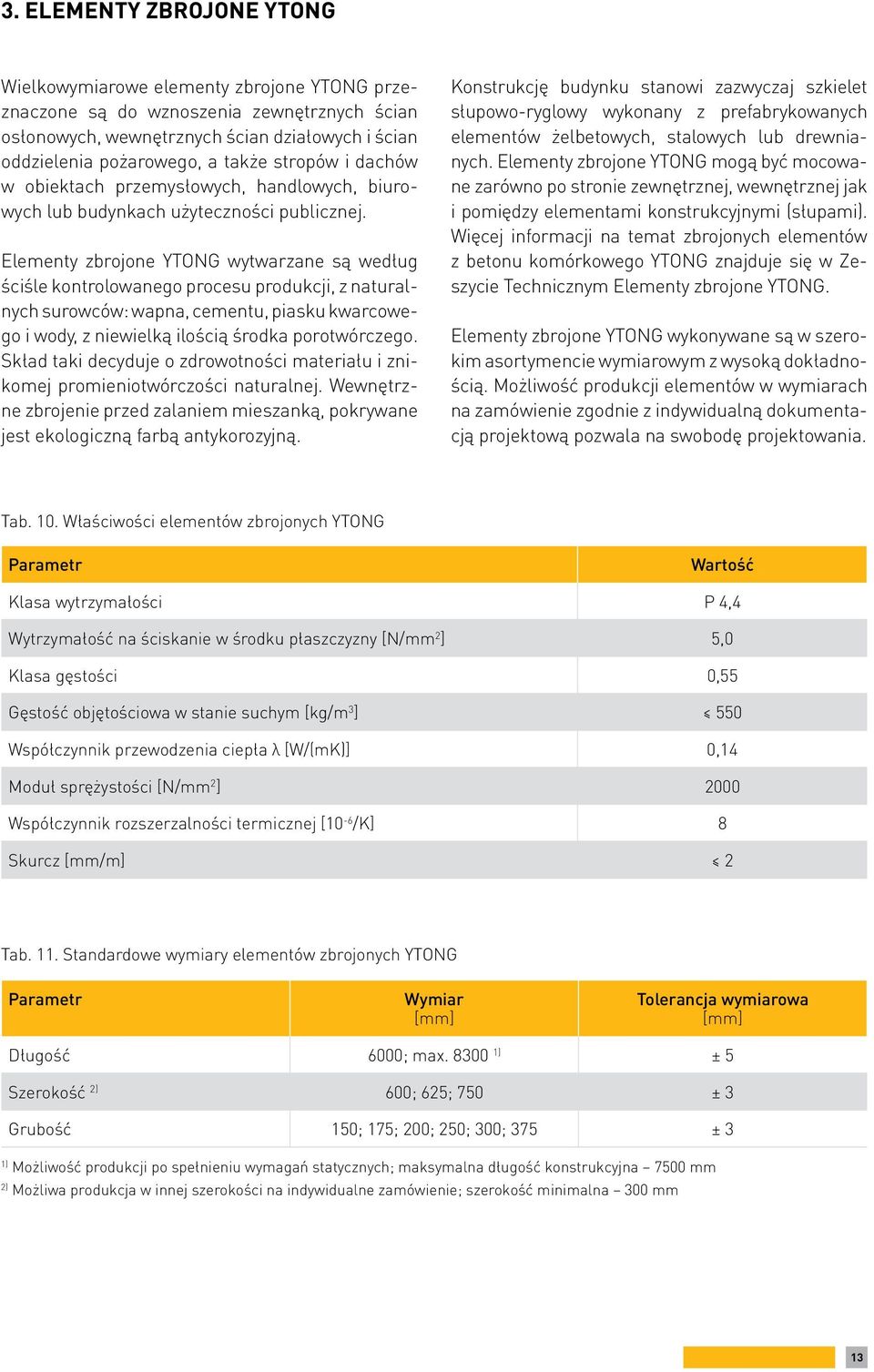 Elementy zbrojone YTONG wytwarzane są według ściśle kontrolowanego procesu produkcji, z naturalnych surowców: wapna, cementu, piasku kwarcowego i wody, z niewielką ilością środka porotwórczego.