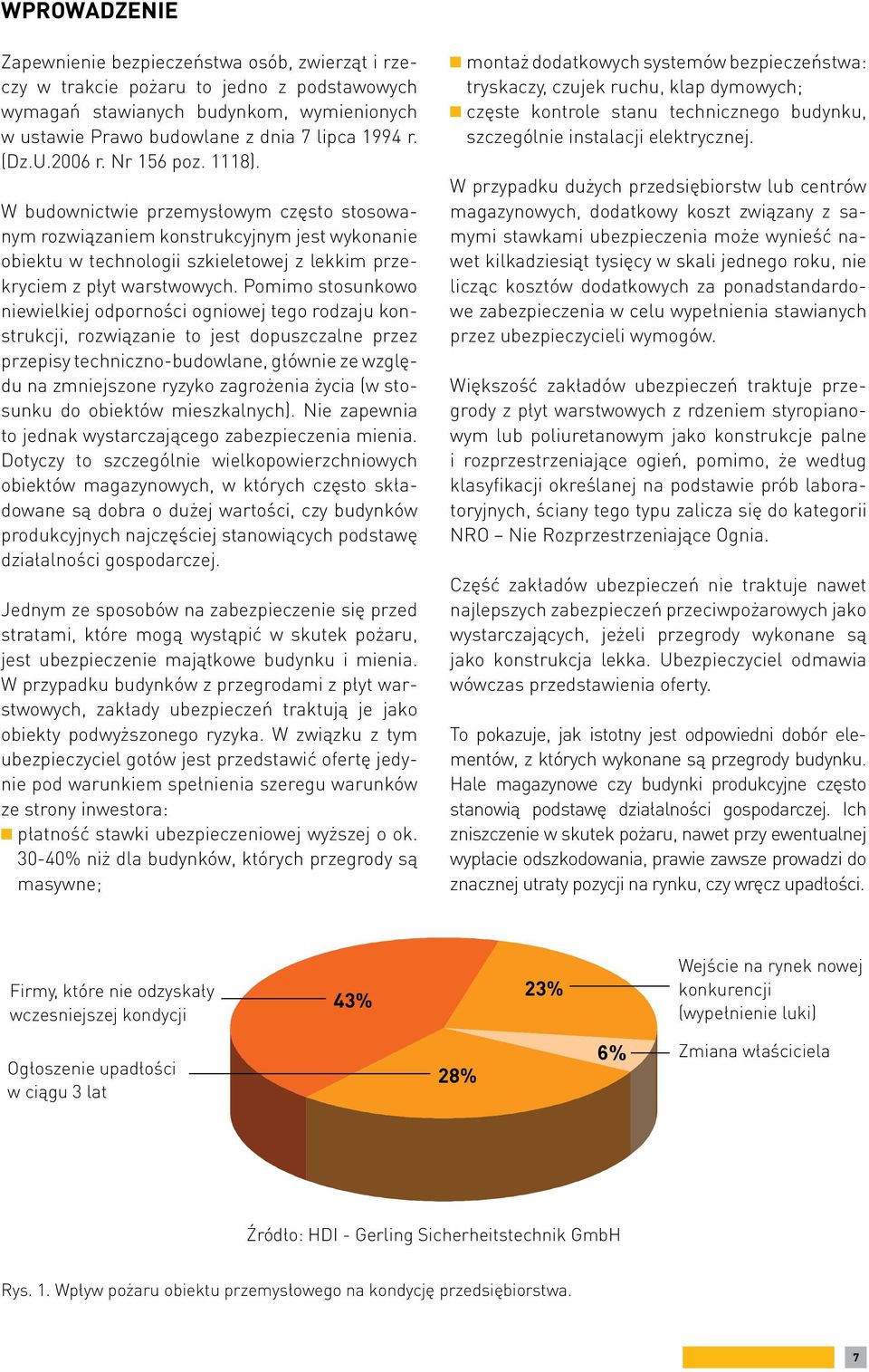 Pomimo stosunkowo niewielkiej odporności ogniowej tego rodzaju konstrukcji, rozwiązanie to jest dopuszczalne przez przepisy techniczno-budowlane, głównie ze względu na zmniejszone ryzyko zagrożenia