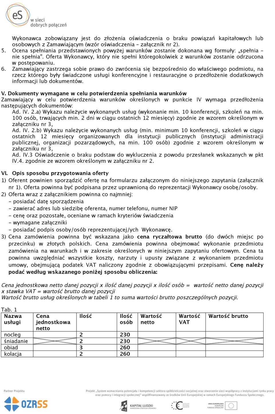 Zamawiający zastrzega sobie prawo do zwrócenia się bezpośrednio do właściwego podmiotu, na rzecz którego były świadczone usługi konferencyjne i restauracyjne o przedłożenie dodatkowych informacji lub