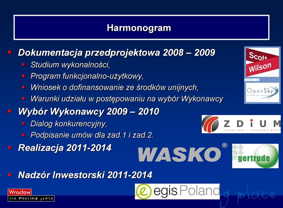 udziału w postępowaniu na wybór Wykonawcy Wybór Wykonawcy 2009 2010 Dialog