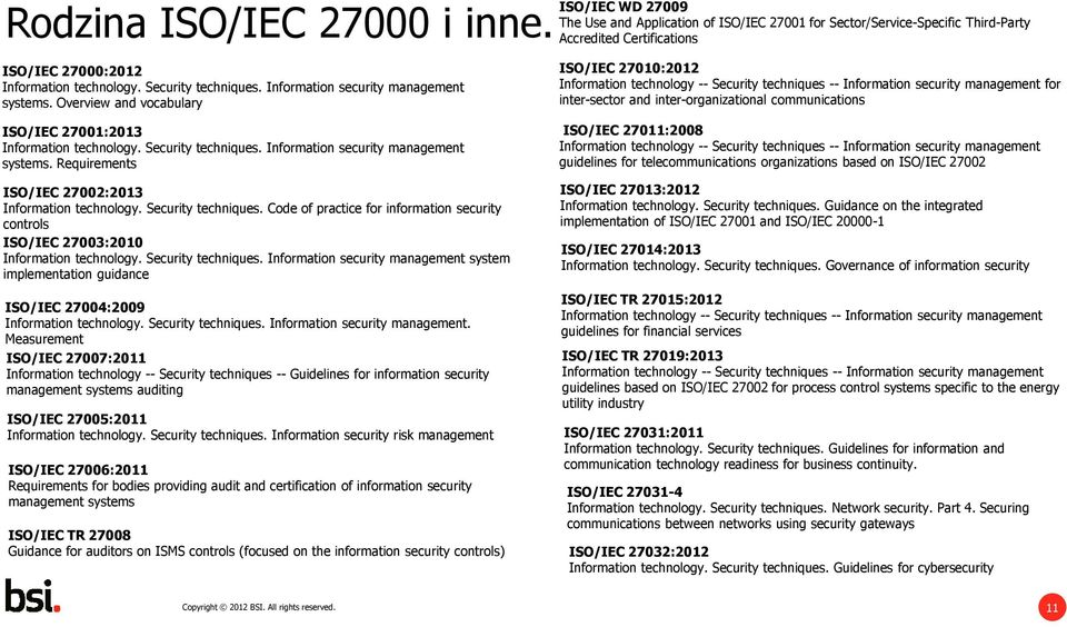 Security techniques. Code of practice for information security controls ISO/IEC 27003:2010 Information technology. Security techniques.