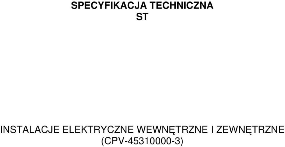 INSTALACJE ELEKTRYCZNE