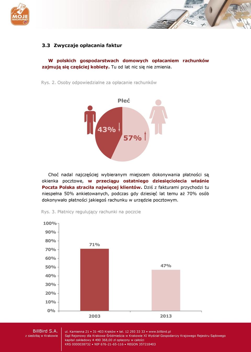 Osoby odpowiedzialne za opłacanie rachunków Choć nadal najczęściej wybieranym miejscem dokonywania płatności są okienka pocztowe, w przeciągu