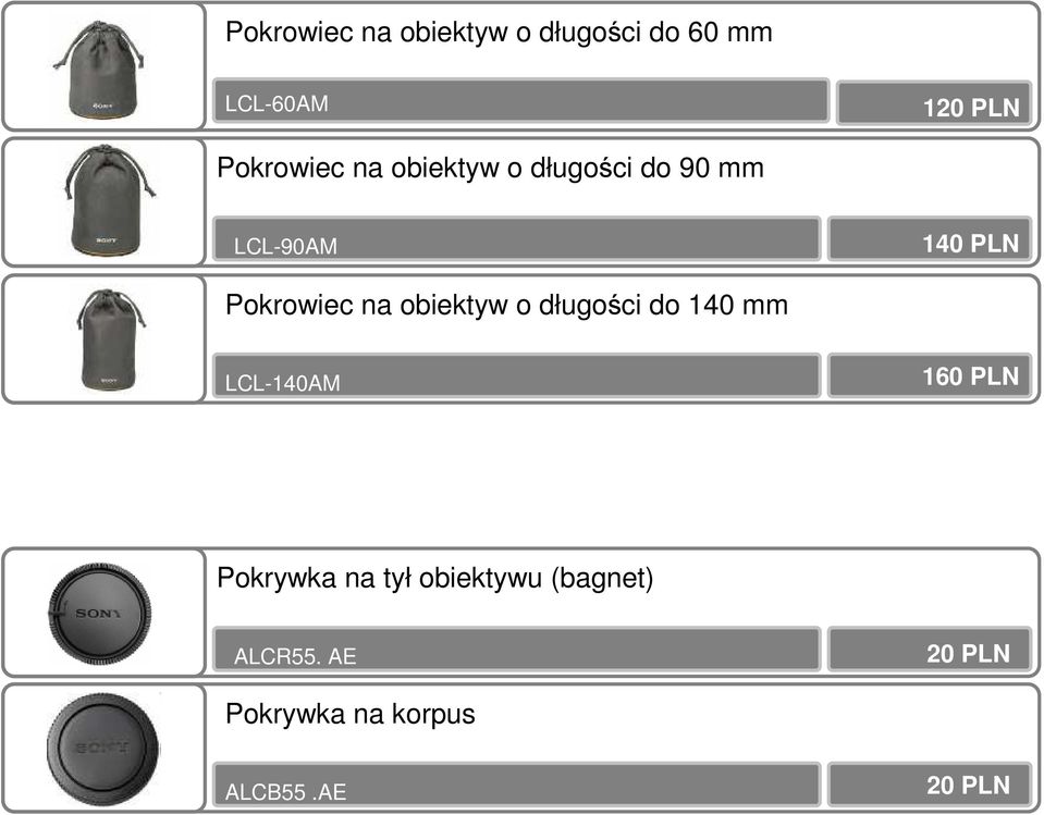 Pokrowiec na obiektyw o długości do 140 mm LCL-140AM 160 PLN