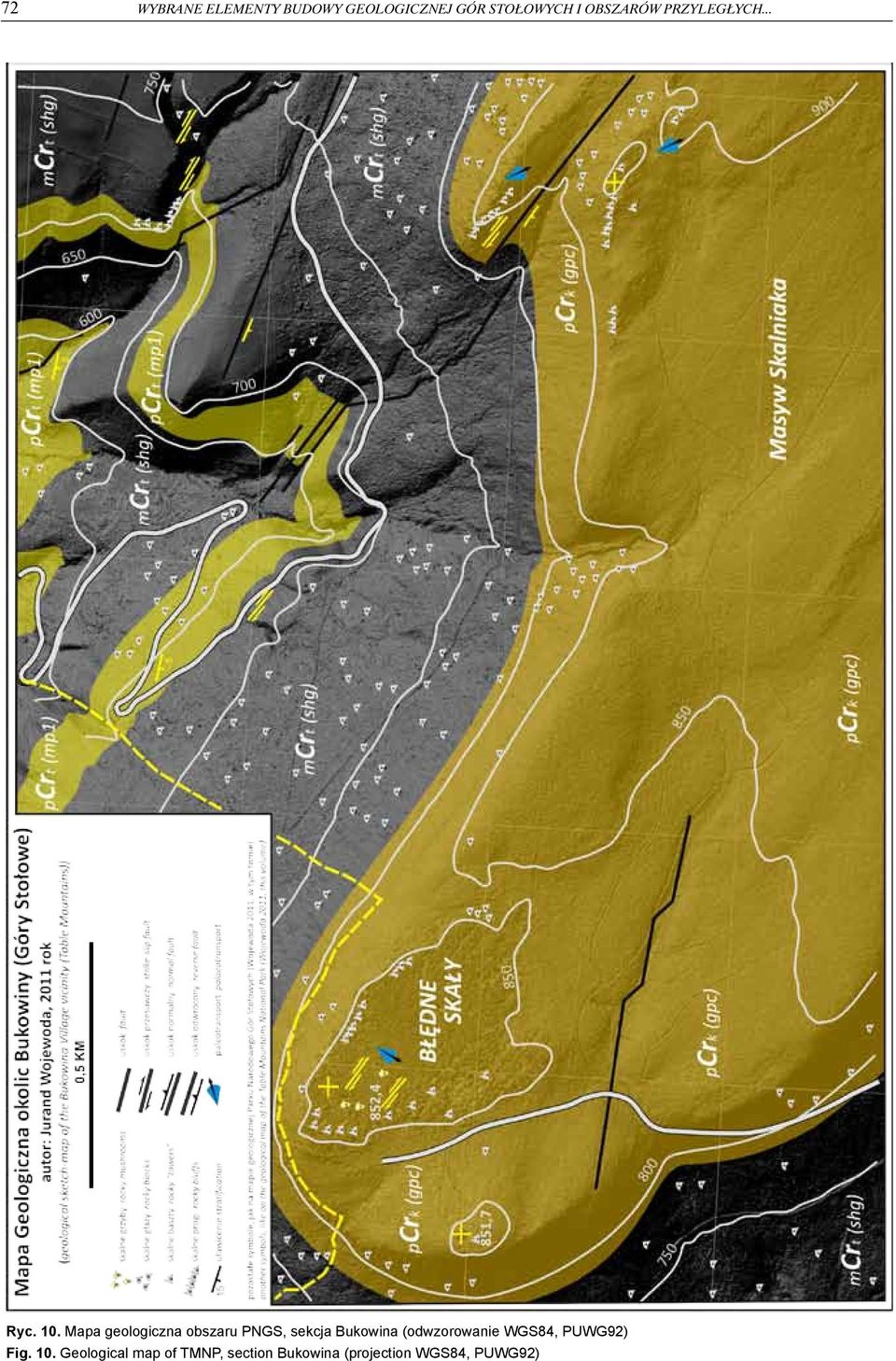 Mapa geologiczna obszaru PNGS, sekcja Bukowina (odwzorowanie