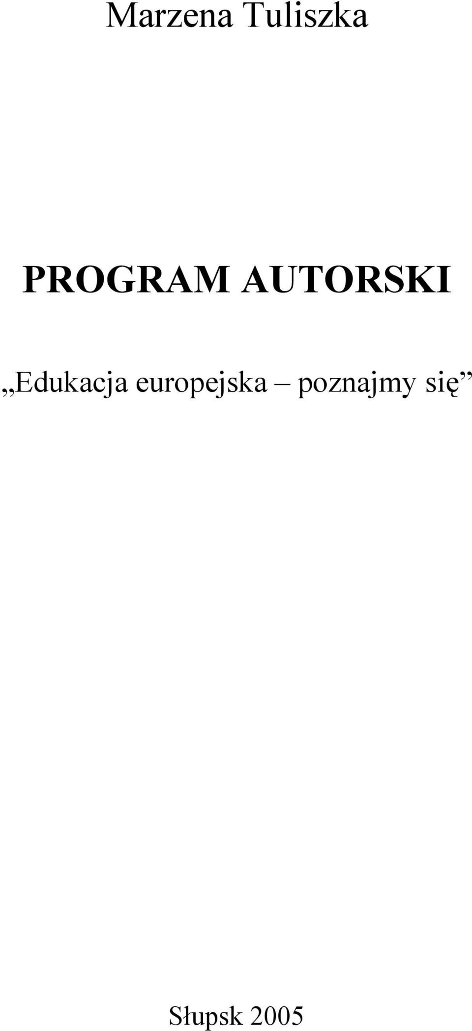 Edukacja europejska