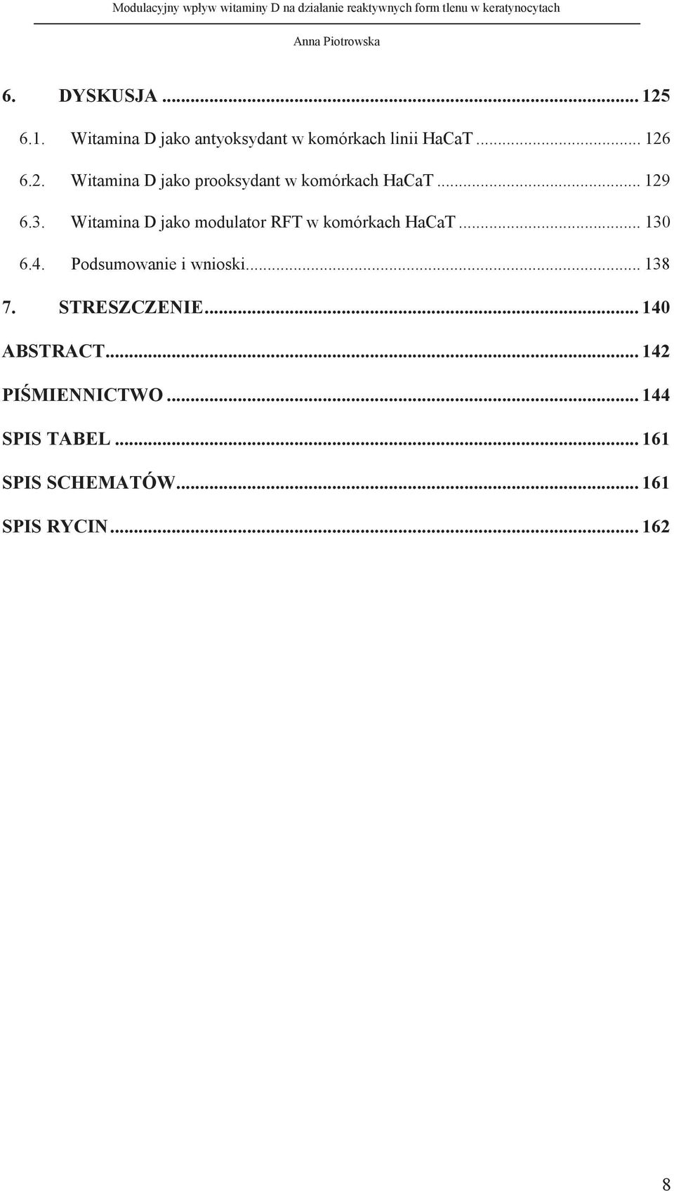 Podsumowanie i wnioski... 138 7. STRESZCZENIE... 140 ABSTRACT... 142 PIŚMIENNICTWO.