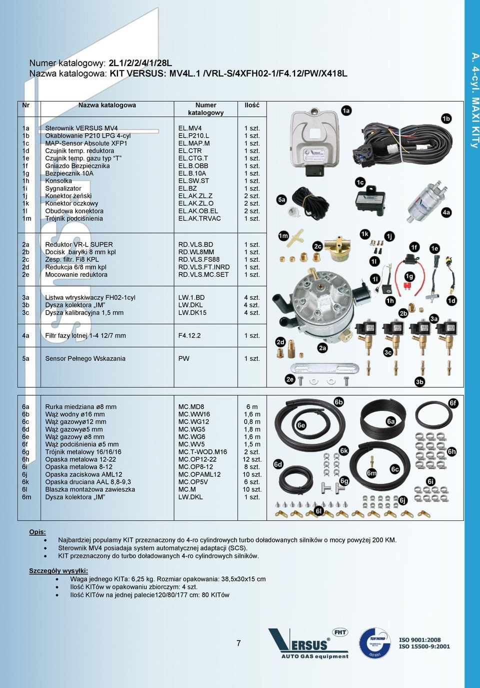 INRD RD.VLS.MC.SET Listwa wtryskiwaczy FH02-yl Dysza kalibracyjna m LW.1.BD 4a Filtr fazy lotnej 1-4 12/7 mm F4.12.2 5a Sensor Pełnego Wskazania PW 6k 6l 6m Wąż gazowy ø8 mm Opaska metalowa 8-12 D8 MC.