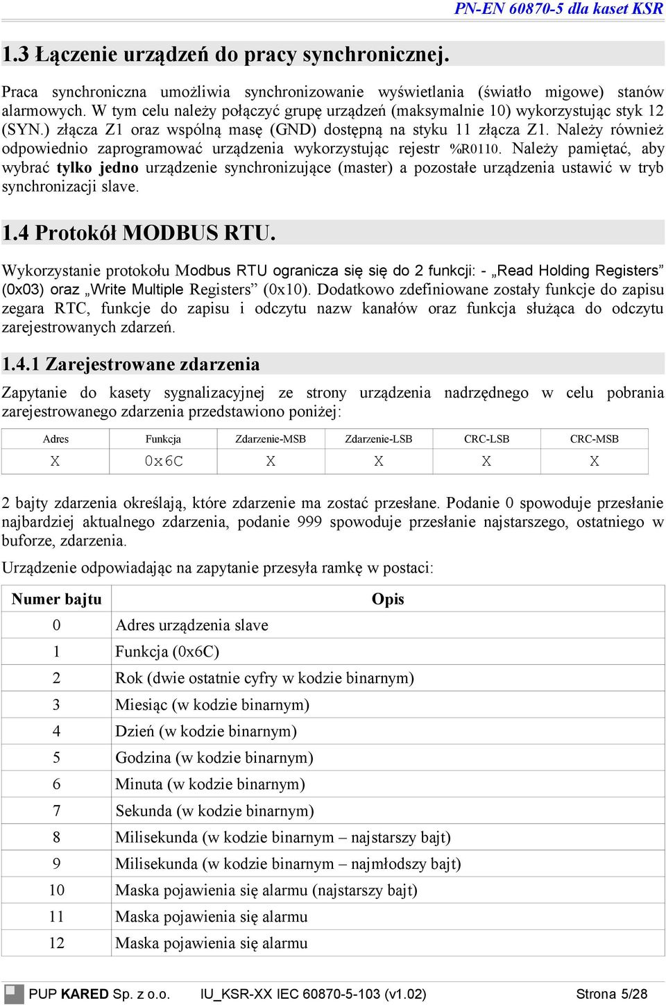 Należy również odpowiednio zaprogramować urządzenia wykorzystując rejestr %.