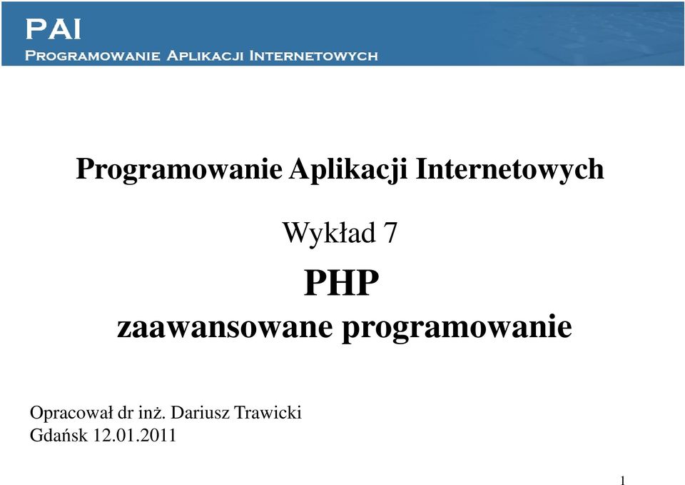 zaawansowane programowanie