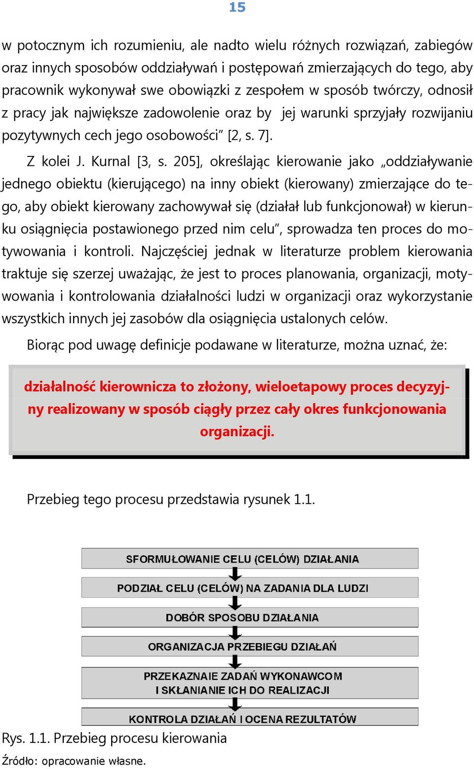 205], określając kierowanie jako oddziaływanie jednego obiektu (kierującego) na inny obiekt (kierowany) zmierzające do tego, aby obiekt kierowany zachowywał się (działał lub funkcjonował) w kierunku