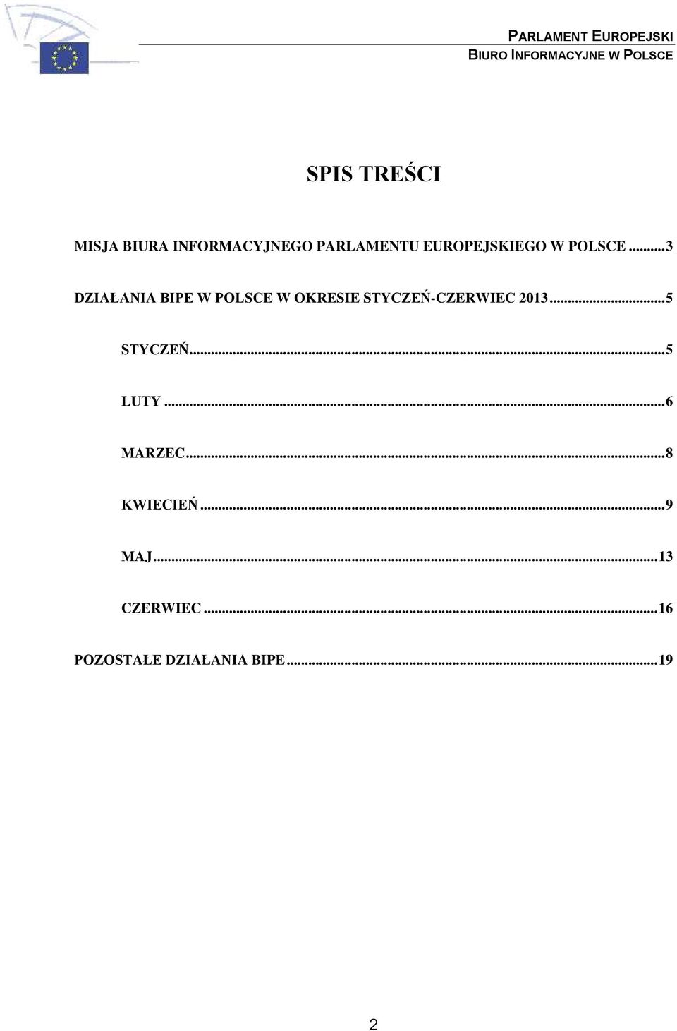 ..3 DZIAŁANIA BIPE W POLSCE W OKRESIE STYCZEŃ-CZERWIEC 2013.
