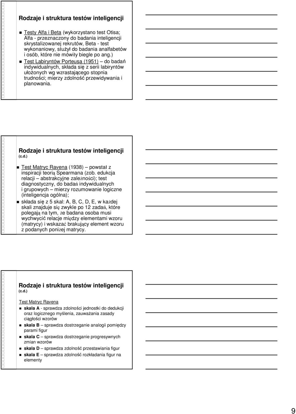 Test Matryc Ravena (1938) powstał z inspiracji teorią Spearmana (zob.