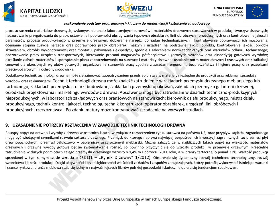 technologicznych i kontrolowanie poprawności ich mocowania, ocenianie stopnia zużycia narzędzi oraz poprawności pracy obrabiarek, maszyn i urządzeń na podstawie jakości obróbki; kontrolowanie jakości