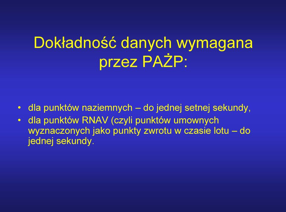 punktów RNAV (czyli punktów umownych