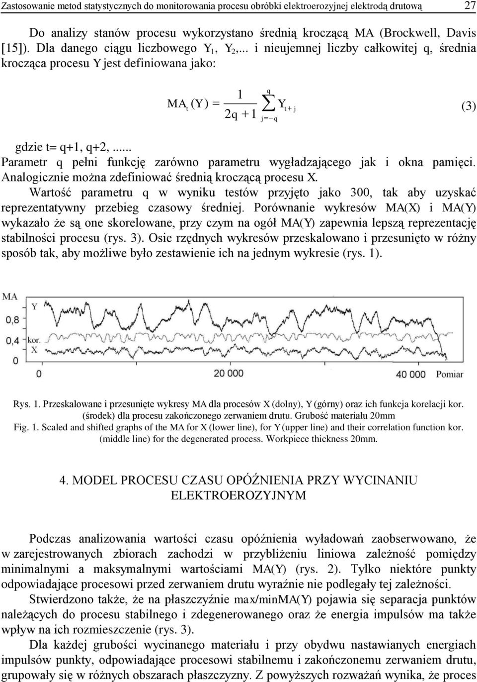 .. Parametr q pełni funkcję zarówno parametru wygładzającego jak i okna pamięci. Analogicznie można zdefiniować średnią kroczącą procesu X.