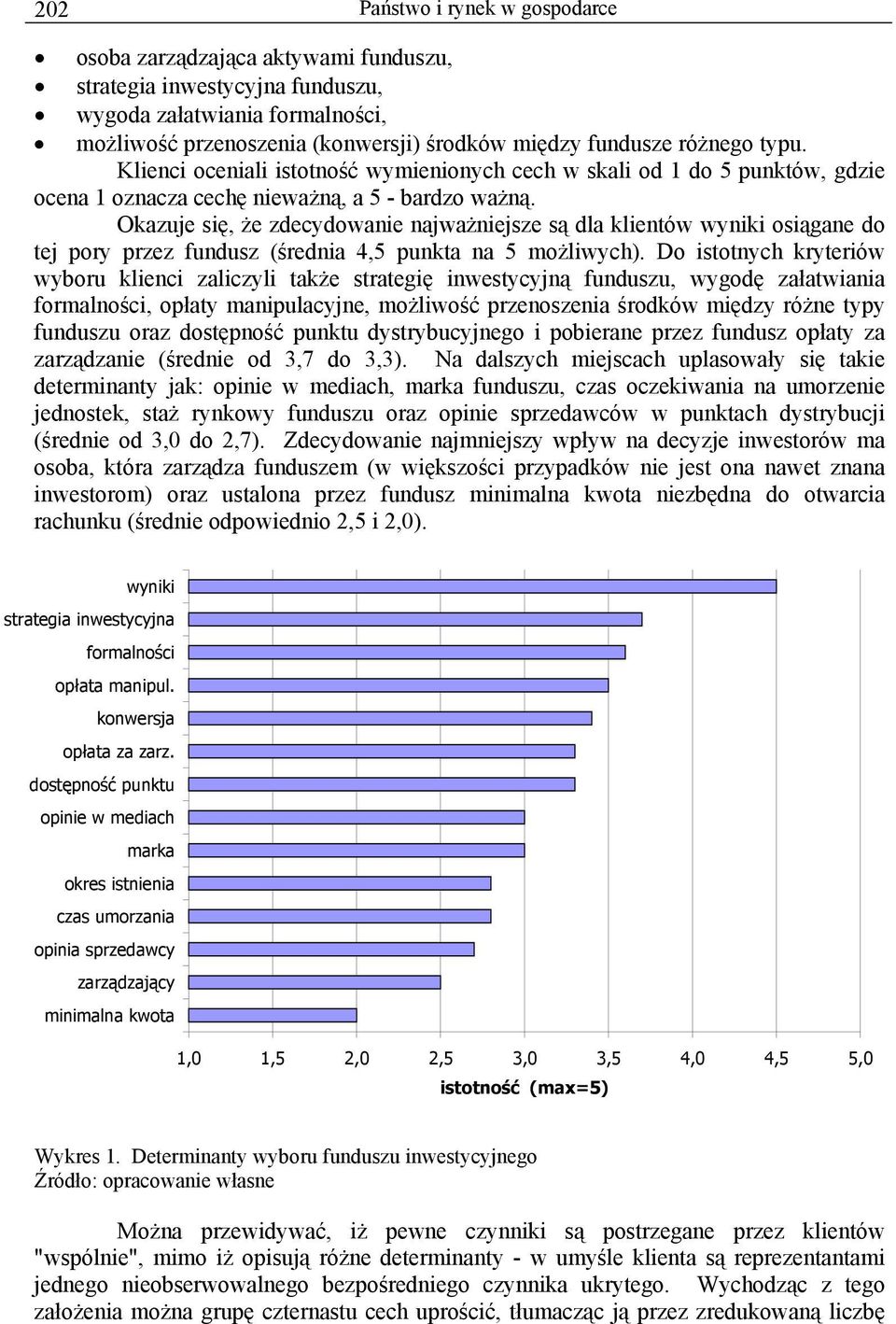 Okazuje się, że zdecydowanie najważniejsze są dla klientów wyniki osiągane do tej pory przez fundusz (średnia 4,5 punkta na 5 możliwych).