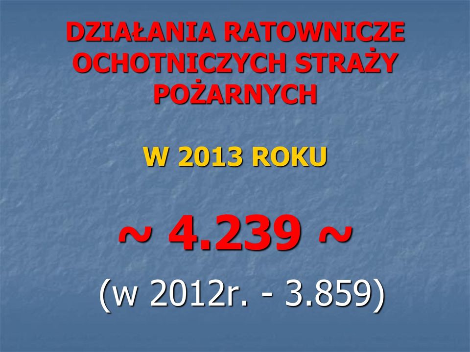 POŻARNYCH W 2013 ROKU