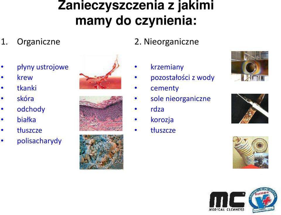 Nieorganiczne płyny ustrojowe krew tkanki skóra odchody