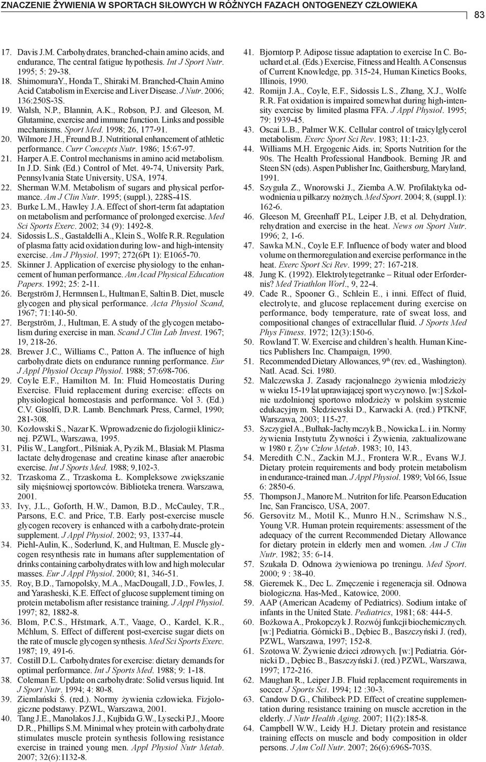 Links and possible mechanisms. Sport Med. 1998; 26, 177-91. 20. Wilmore J.H., Freund B.J. Nutritional enhancement of athletic performance. Curr Concepts Nutr. 1986; 15:67-97. 21. Harper A.E.