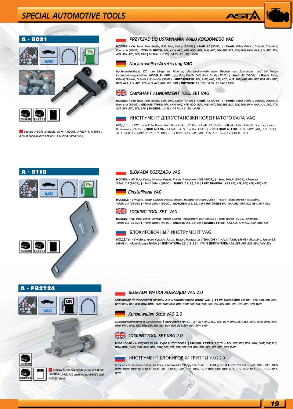 6 FSi Nockenwellen-Arretierung VAG Nockenwellenlineal, 170 mm Länge zur Fixierung der Nockenwelle beim Wechsel von Zahnriemen und bei Motor- Instandsetzungsarbeiten.