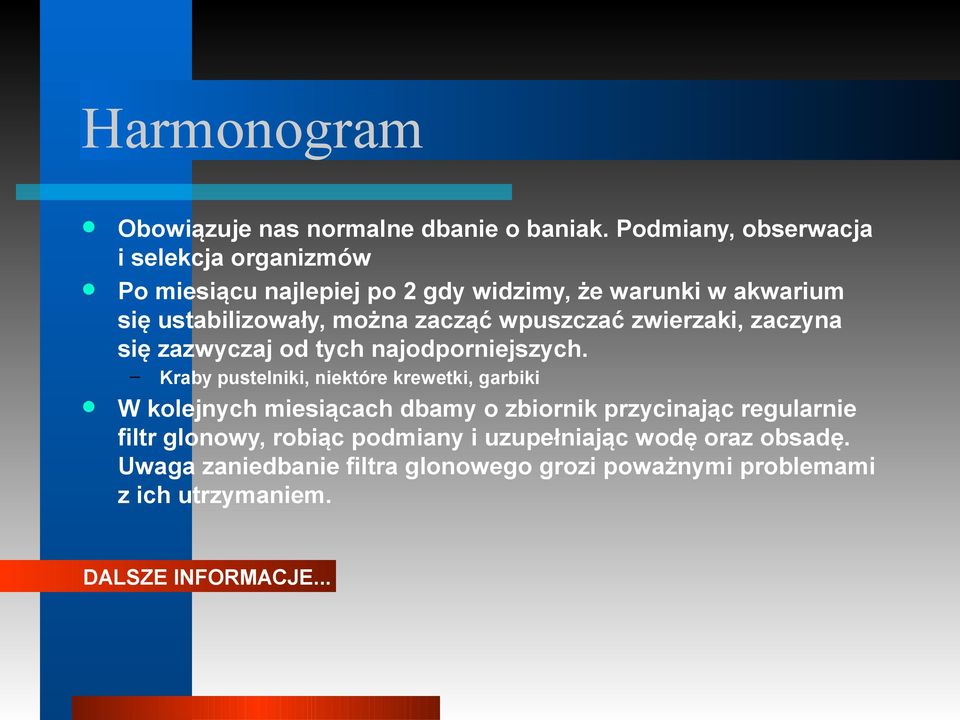 zacząć wpuszczać zwierzaki, zaczyna się zazwyczaj od tych najodporniejszych.