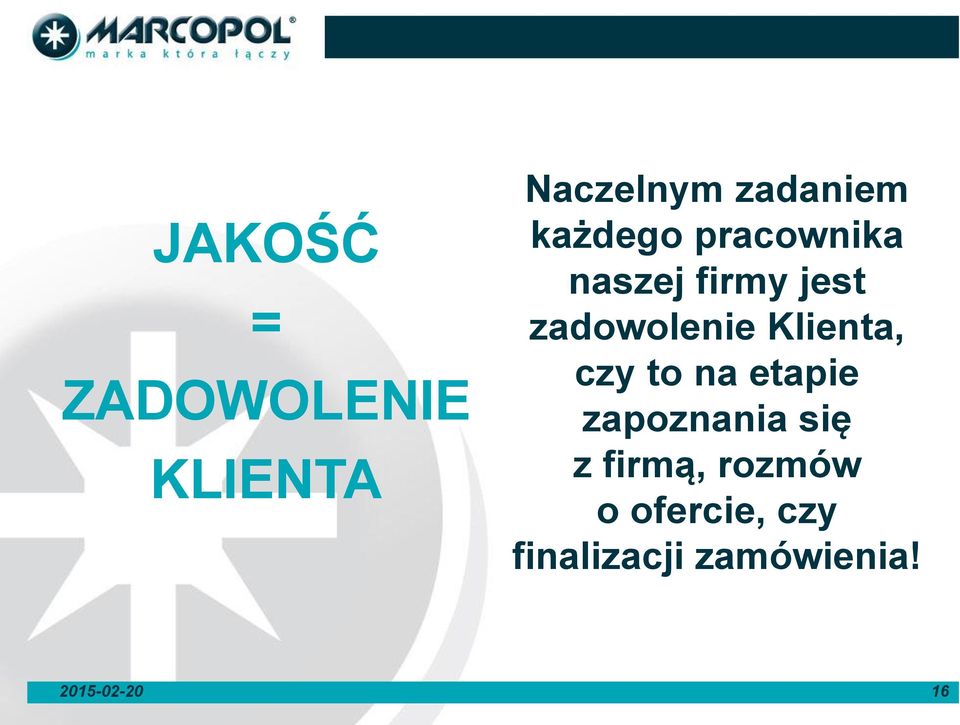 Klienta, czy to na etapie zapoznania się z firmą,