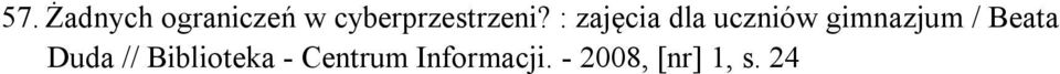 : zajęcia dla uczniów gimnazjum /