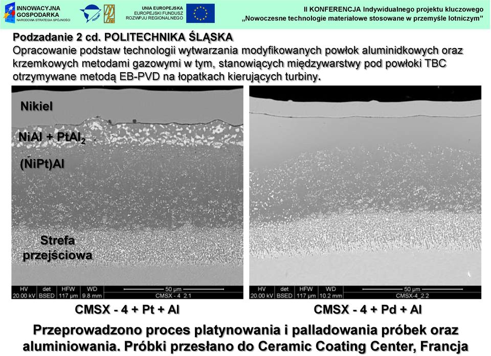 metodami gazowymi w tym, stanowiących międzywarstwy pod powłoki TBC otrzymywane metodą EB-PVD na łopatkach kierujących