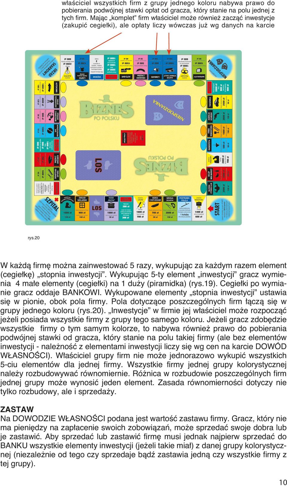 20 W ka dà firm mo na zainwestowaç 5 razy, wykupujàc za ka dym razem element (cegie k ) stopnia inwestycji.