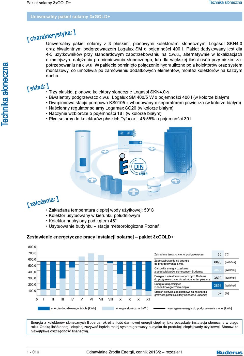 w.u. W pakiecie pominięto połączenie hydrauliczne pola kolektorów oraz system montażowy, co umożliwia po zamówieniu dodatkowych elementów, montaż kolektorów na każdym dachu.