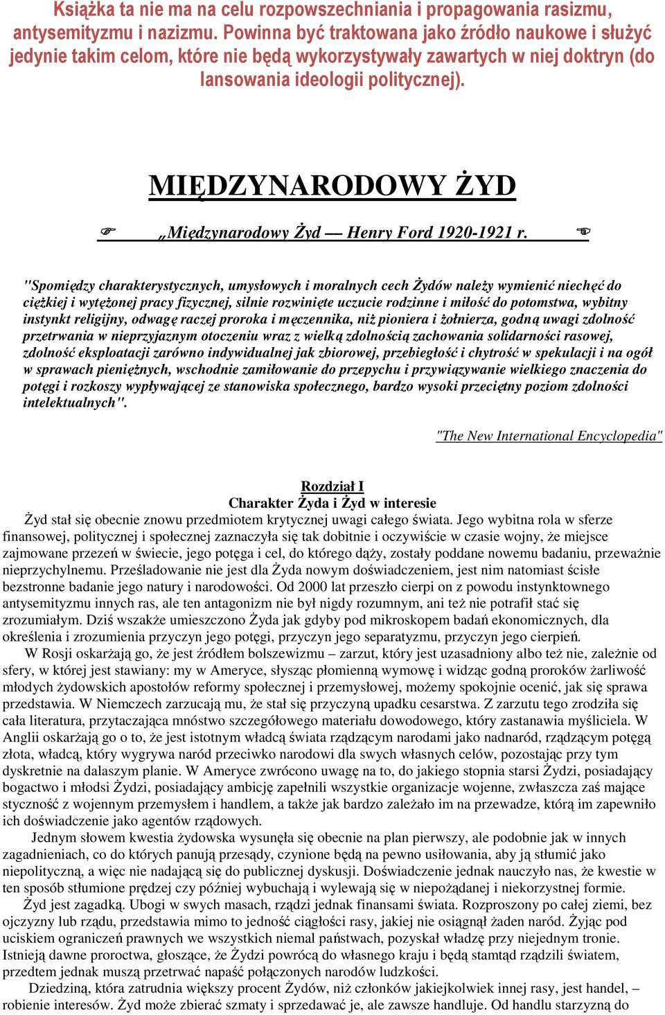 MIĘDZYNARODOWY ŻYD Międzynarodowy Żyd Henry Ford 1920-1921 r.