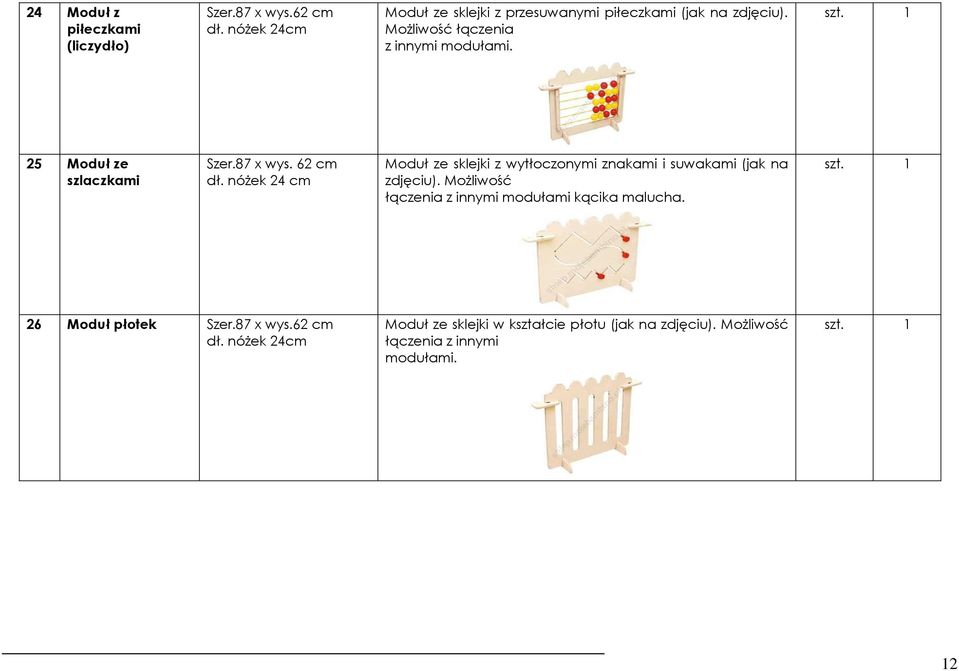 25 Moduł ze szlaczkami Szer.87 x wys. 62 cm dł.