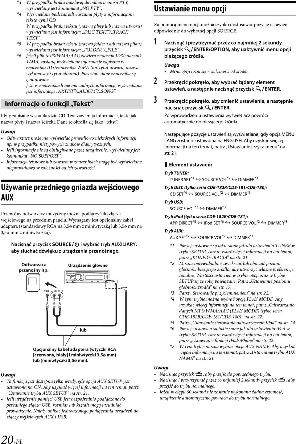 *5 W przypadku braku tekstu (nazwa folderu lub nazwa pliku) wyświetlana jest informacja: FOLDER / FILE.