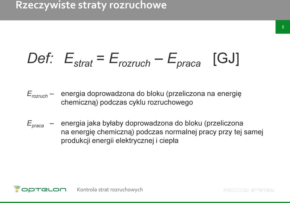 rozruchowego E praca energia jaka byłaby doprowadzona do bloku (przeliczona na