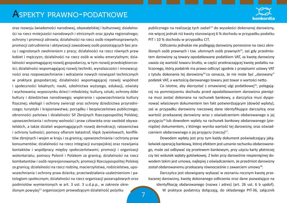 kobiet i mężczyzn; działalności na rzecz osób w wieku emerytalnym; działalności wspomagającej rozwój gospodarczy, w tym rozwój przedsiębiorczości; działalności wspomagającej rozwój techniki,