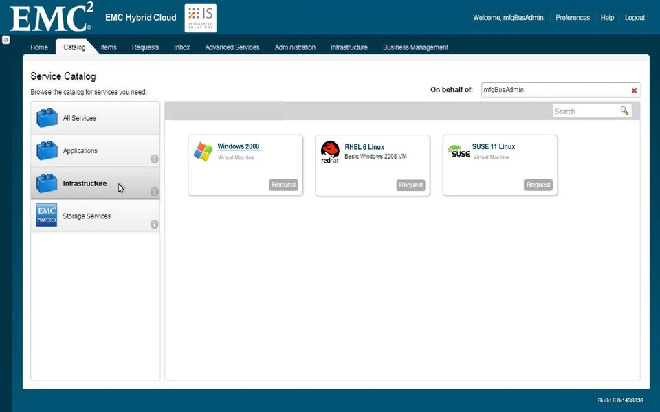 Administration Application Create an Avamar backup service tier integrated with IaaS SQL SUSE Server