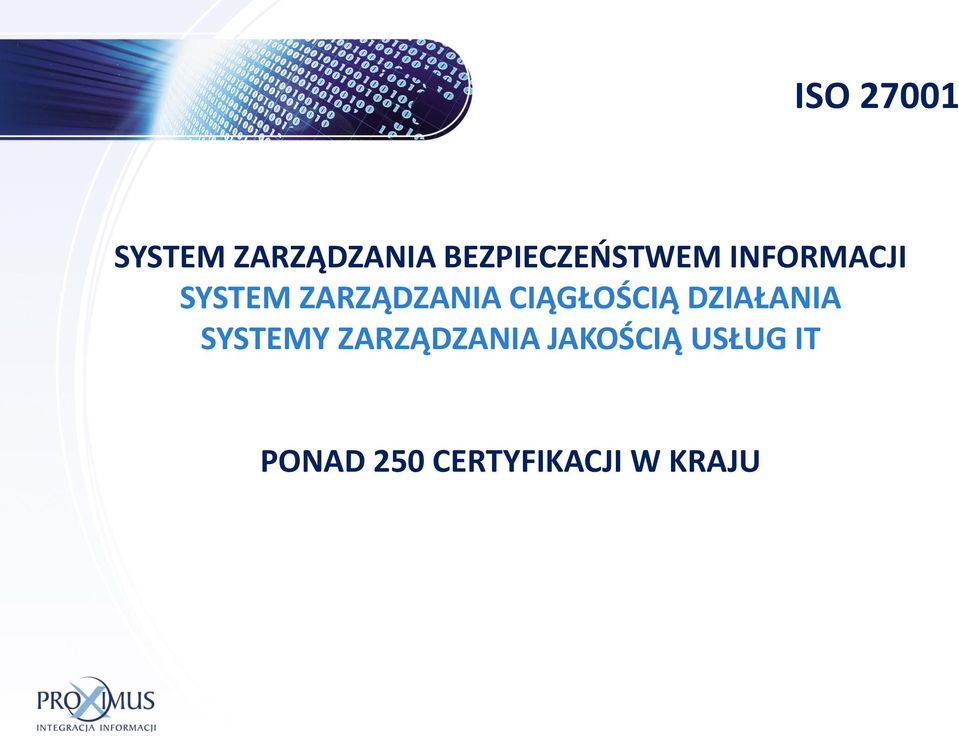 ZARZĄDZANIA CIĄGŁOŚCIĄ DZIAŁANIA SYSTEMY