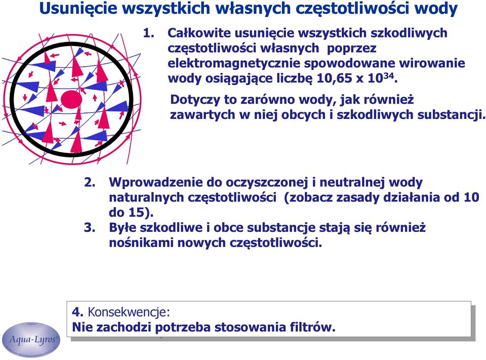 liczbę 10,65 x 10 34. Dotyczy to zarówno wody, jak również zawartych w niej obcych i szkodliwych substancji. 2.