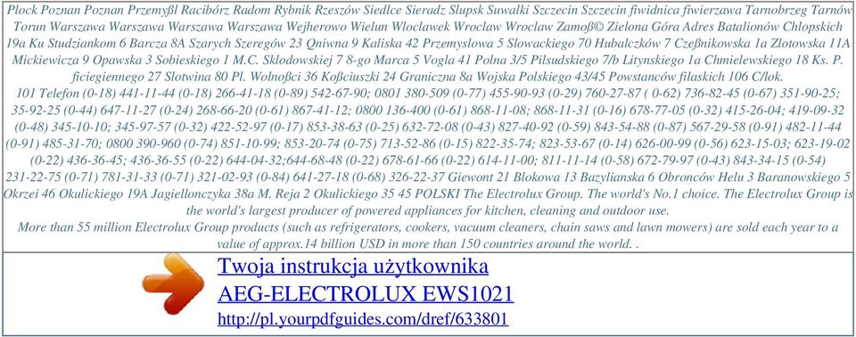 Wejherowo Wielun Wloclawek Wroclaw Wroclaw Zamoß Zielona Góra Adres Batalionów Chlopskich 19a Ku Studziankom 6 Barcza 8A Szarych Szeregów 23 Qniwna 9 Kaliska 42 Przemyslowa 5 Slowackiego 70