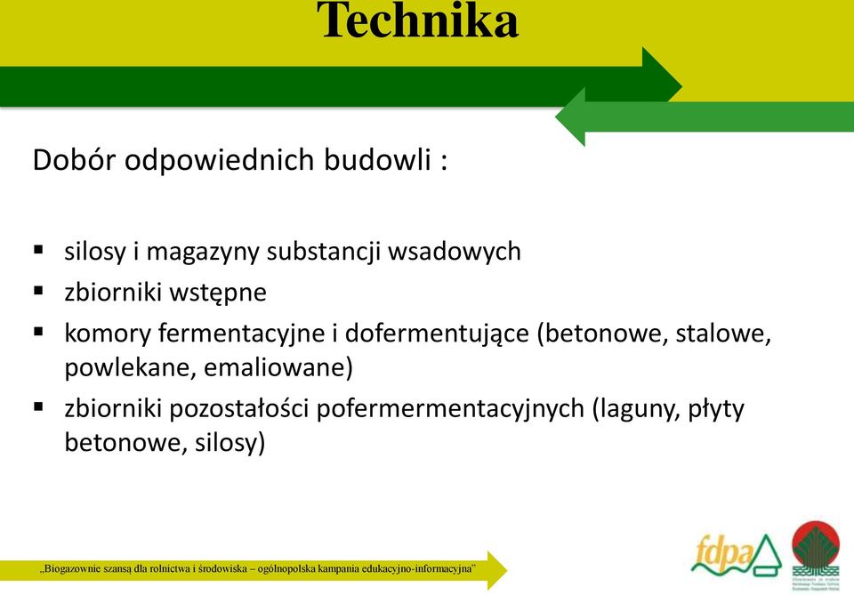 dofermentujące (betonowe, stalowe, powlekane, emaliowane)