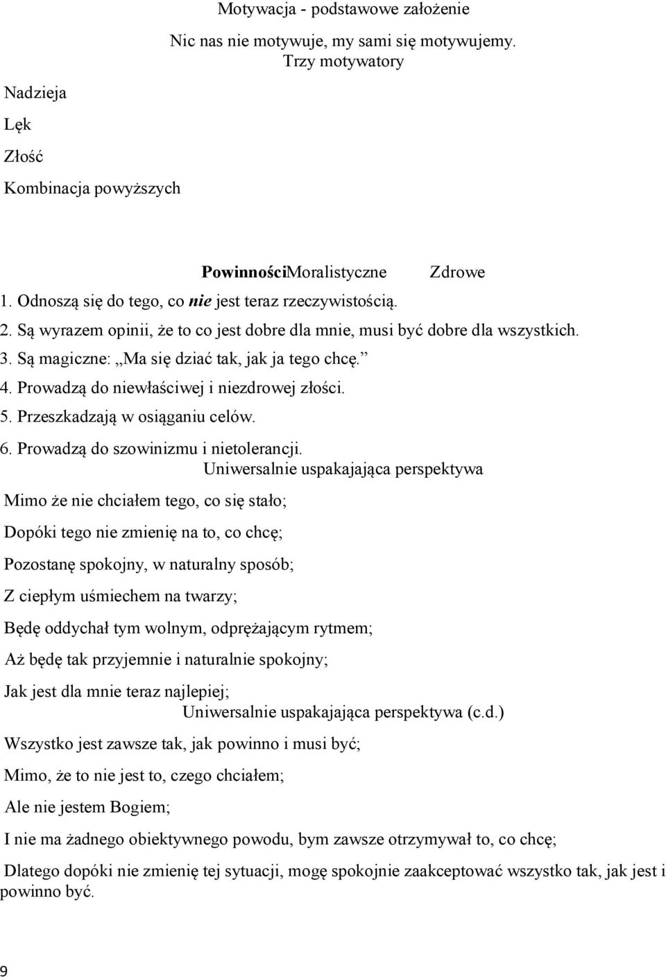 Prowadzą do niewłaściwej i niezdrowej złości. 5. Przeszkadzają w osiąganiu celów. 6. Prowadzą do szowinizmu i nietolerancji.