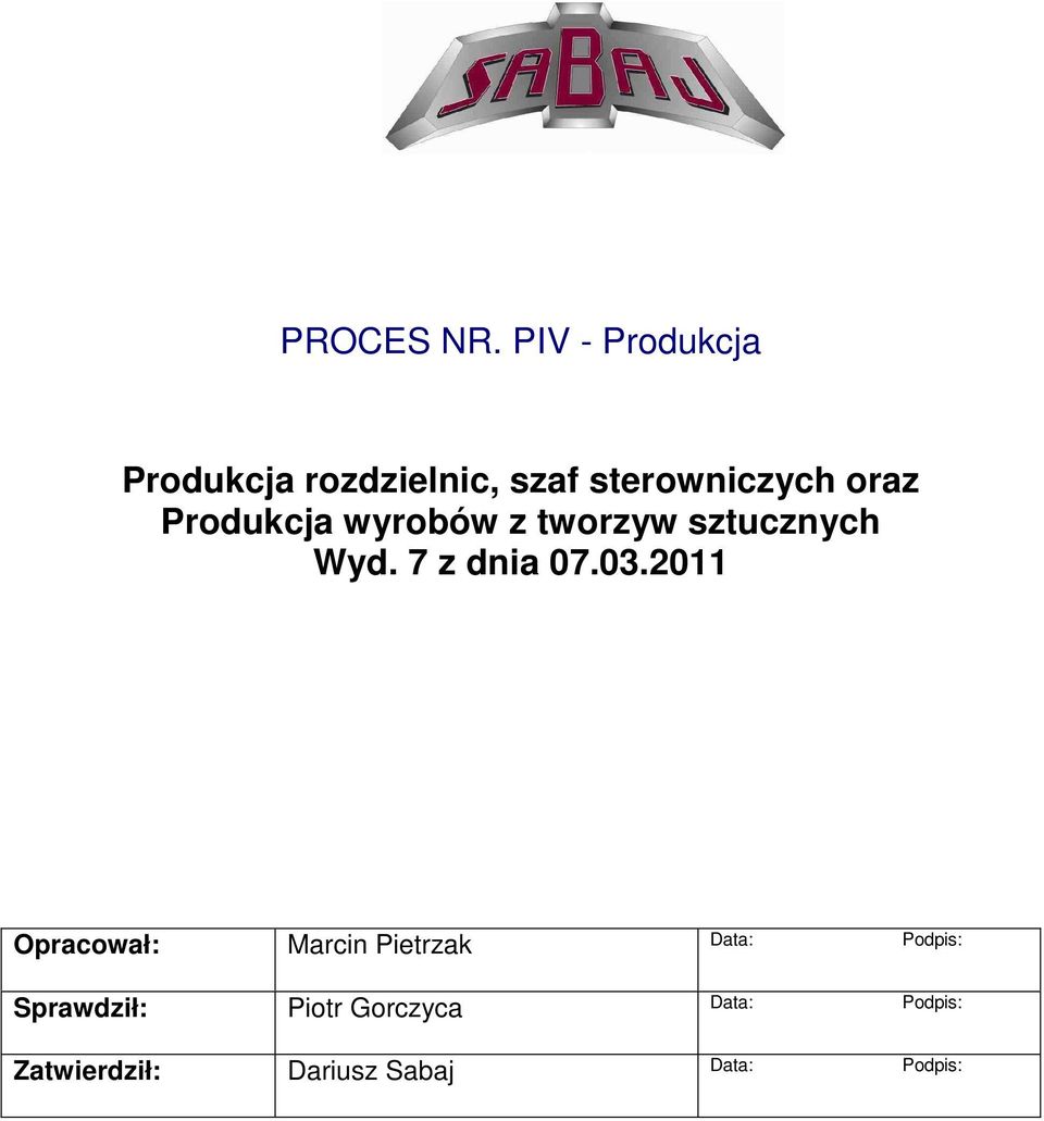 tworzyw sztucznych Wyd. 7 z dnia 07.03.