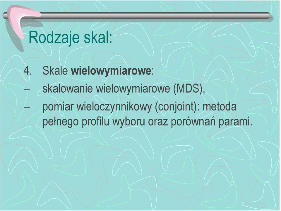 wielowymiarowe (MDS), pomiar